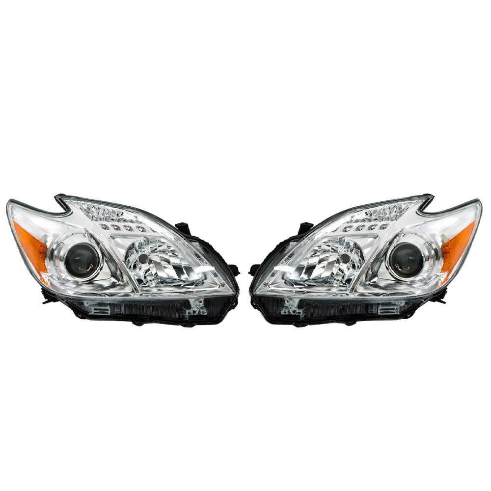 For 2012-2014-2015 Toyota Prius Headlight Halogen Right&Left Side Chrome Housing