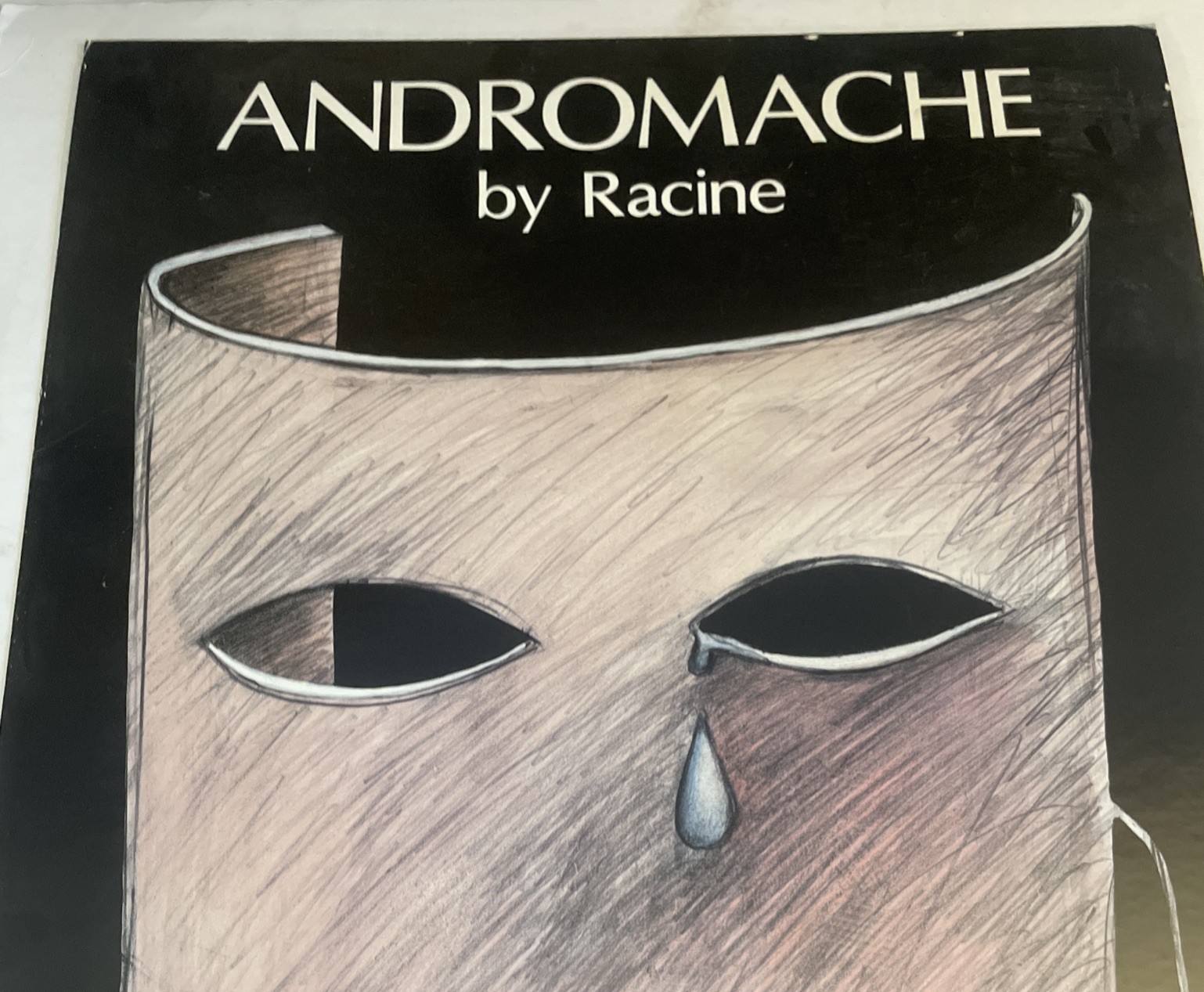 Vintage 1988 “Andromache” 30x20 Inch Cardboard Poster, Racine