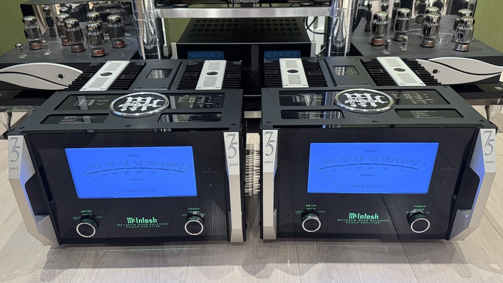 McIntosh MC1.25KW 75th Anniversary Monoblock Mono Amplifiers w Box & Manual MINT