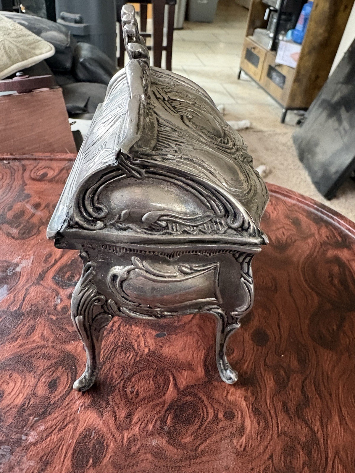 vintage chest of drawers jewelry box Silver