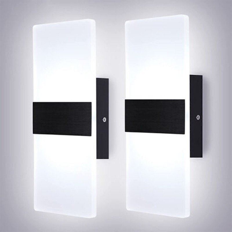 2x Modern Square LED Wall Light Up Down Lamp Indoor Home Sconce Lighting Fixture