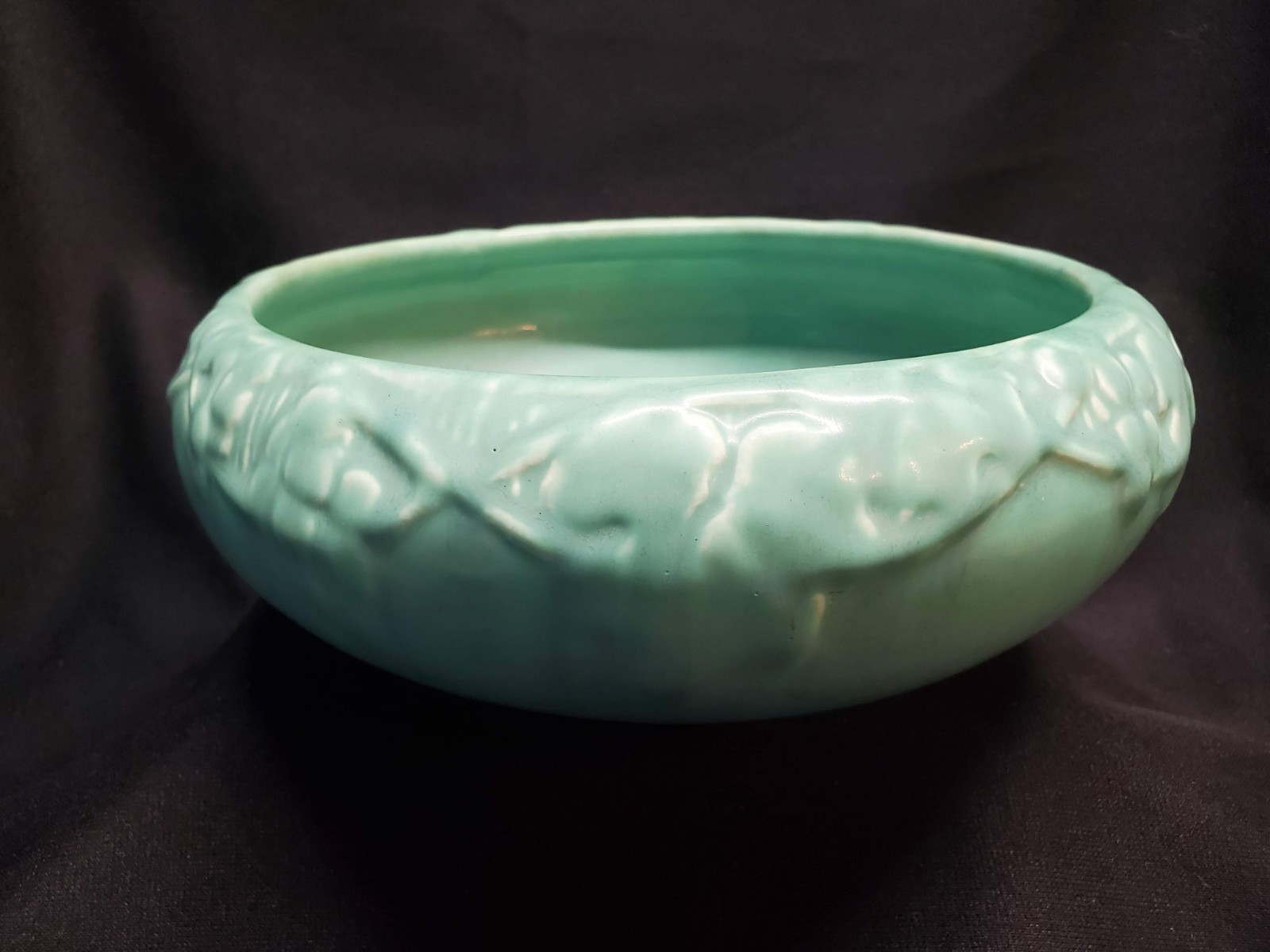 1921 Rookwood Pottery Large 9" Matte Mint Green Bowl Grape Vine