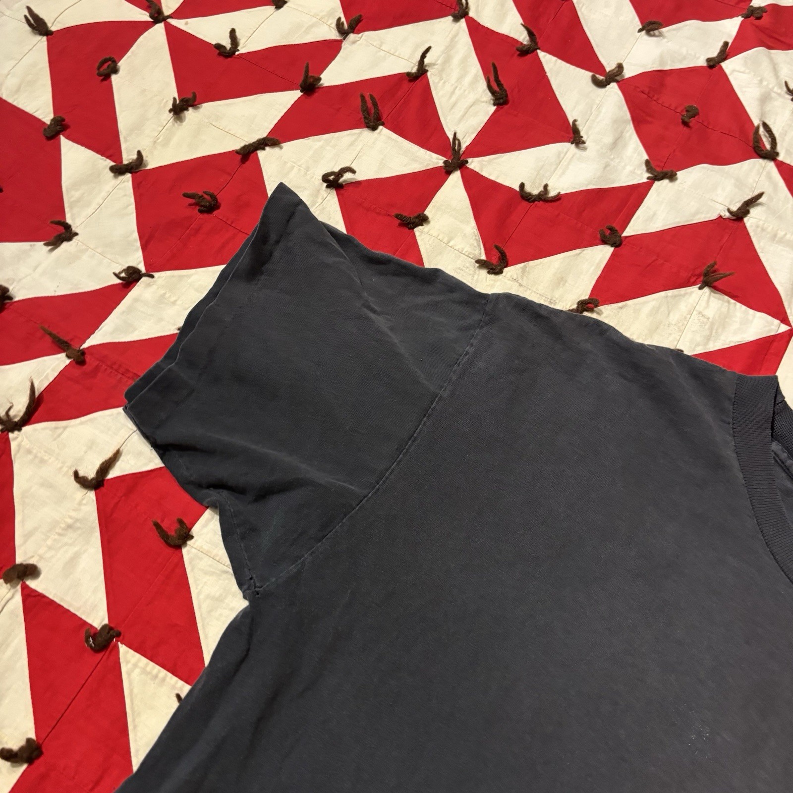 Vintage Murina Blank Black T Shirt Mens XL Distressed As Is Holes