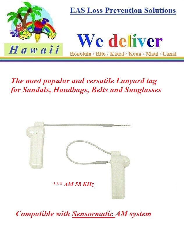 To Hawaii -200 pcs EAS  58 KHz AM Sensormatic Compatible Anti Theft Lanyard Tag