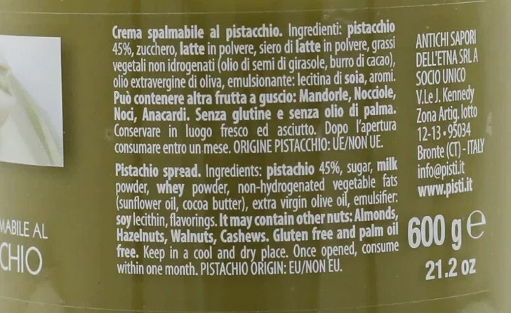 PISTI Spreadable Pistachio Cream 600g exp: 16-10-2026 Free Shipping