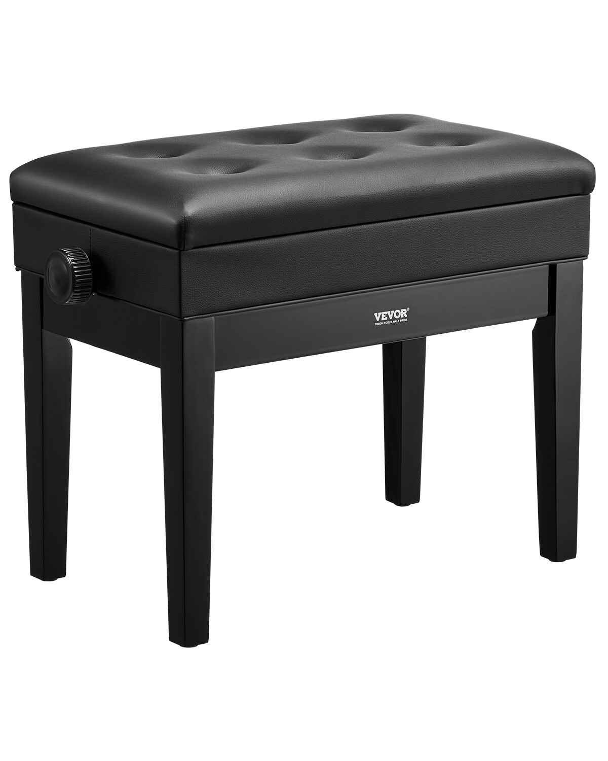 Adjustable Piano Keyboard Bench Storage Padded Seat Wooden Vanity Bookcase Stool