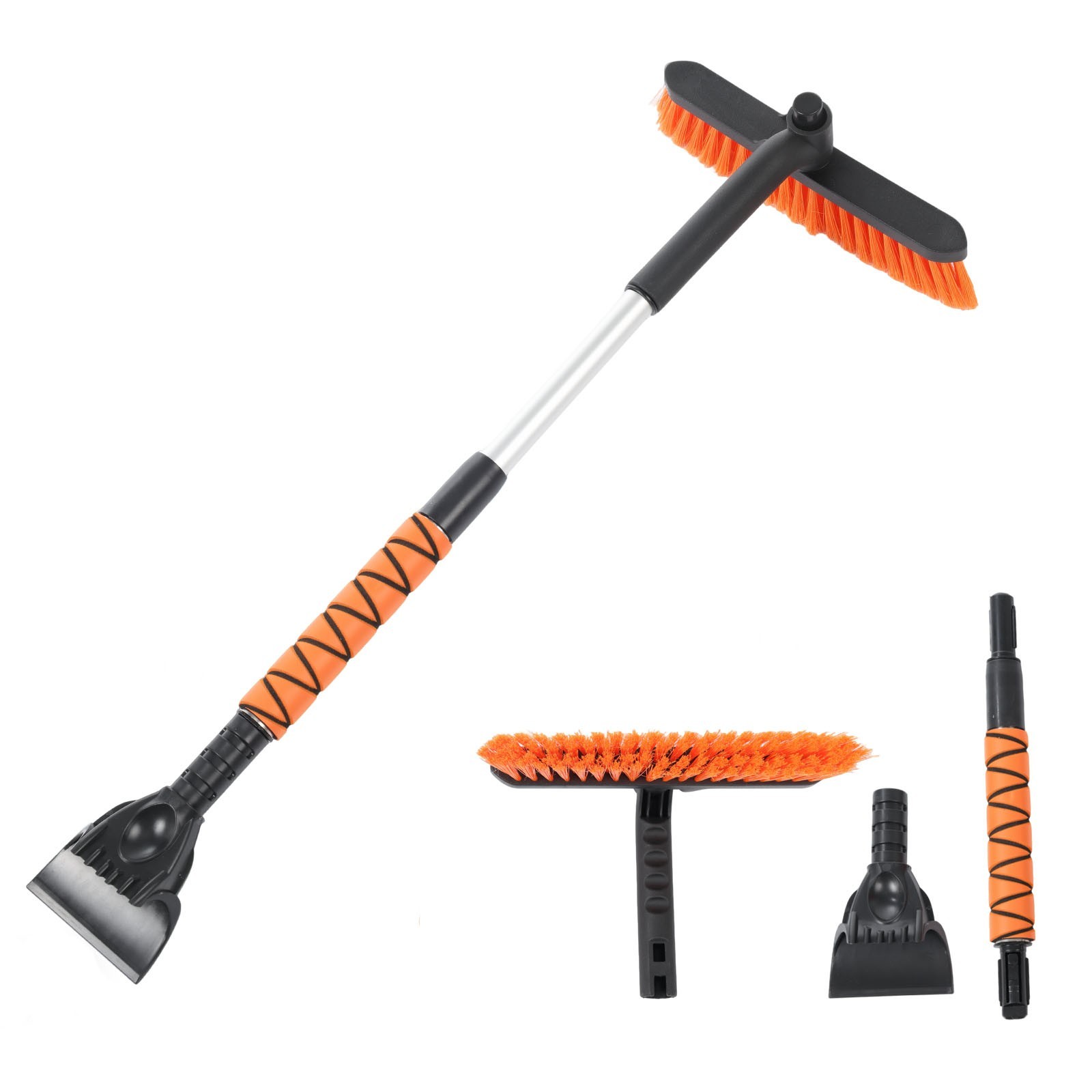 VortecSys 2-in-1 Snow Removal Tool with Telescopic and 360° Rotating Features