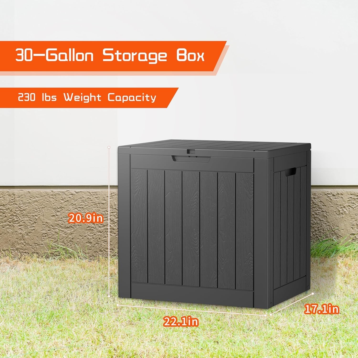 30 Gallon Resin Deck Box - Lockable, Durable Outdoor Storage for Every Need