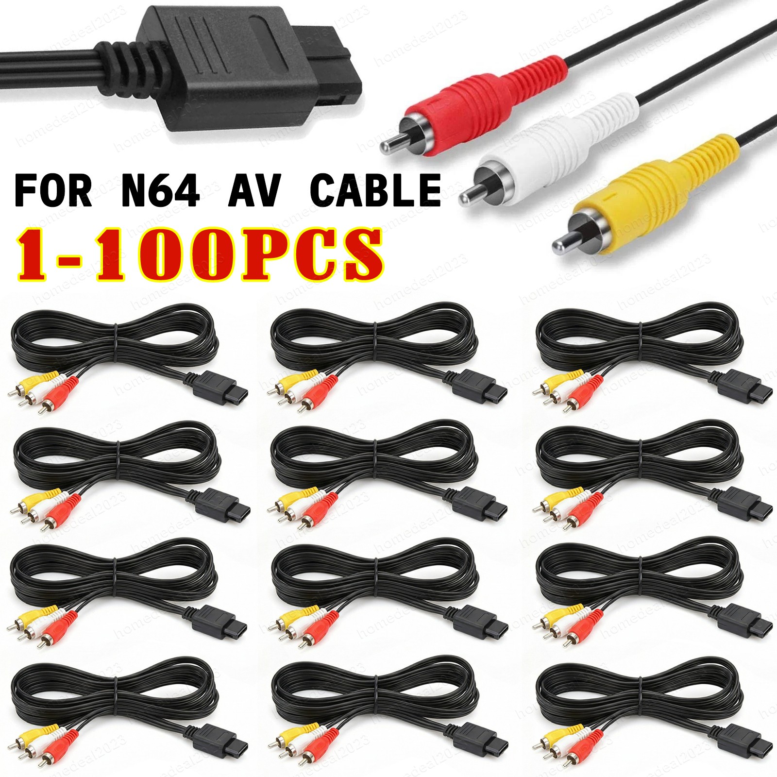 N64 SNES Gamecube RCA AV TV Audio Video Stereo Cable Cord For Nintendo 64 LOT