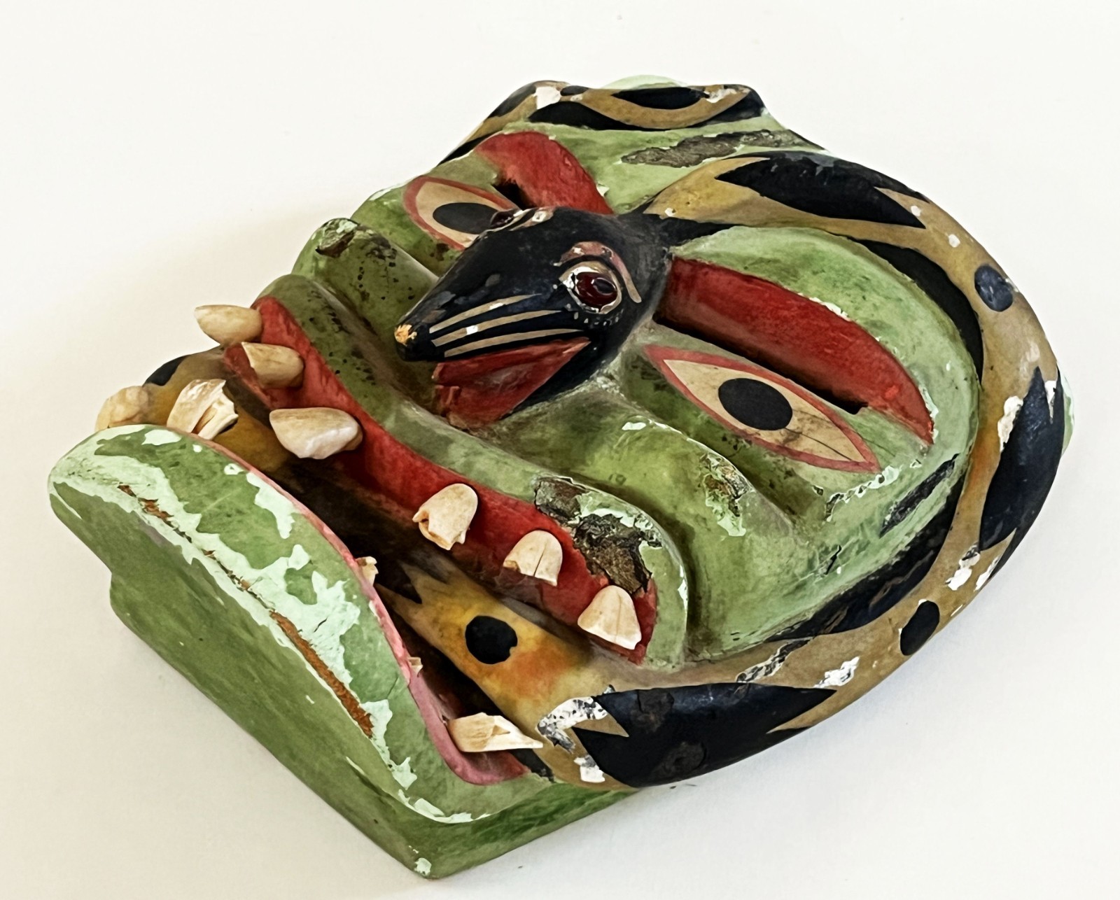 VTG VICTORIANO SALGADO URUAPAN MICHOACAN FECUNDIDAD DIABLO SNAKE WOOD MAQUE MASK