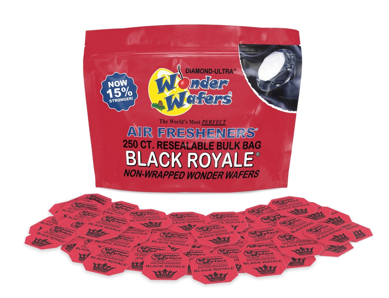 Wonder Wafers 250 Black Royale Unwrapped Automobile Professional Air Fresheners
