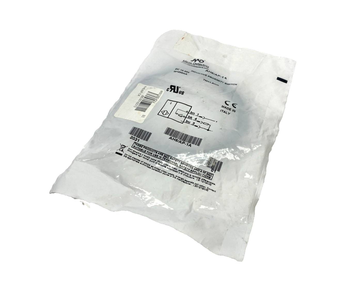 Micro Detectors AH6/AP-1A Inductive Proximity Switch 6.5mm Dia. 2m Cable