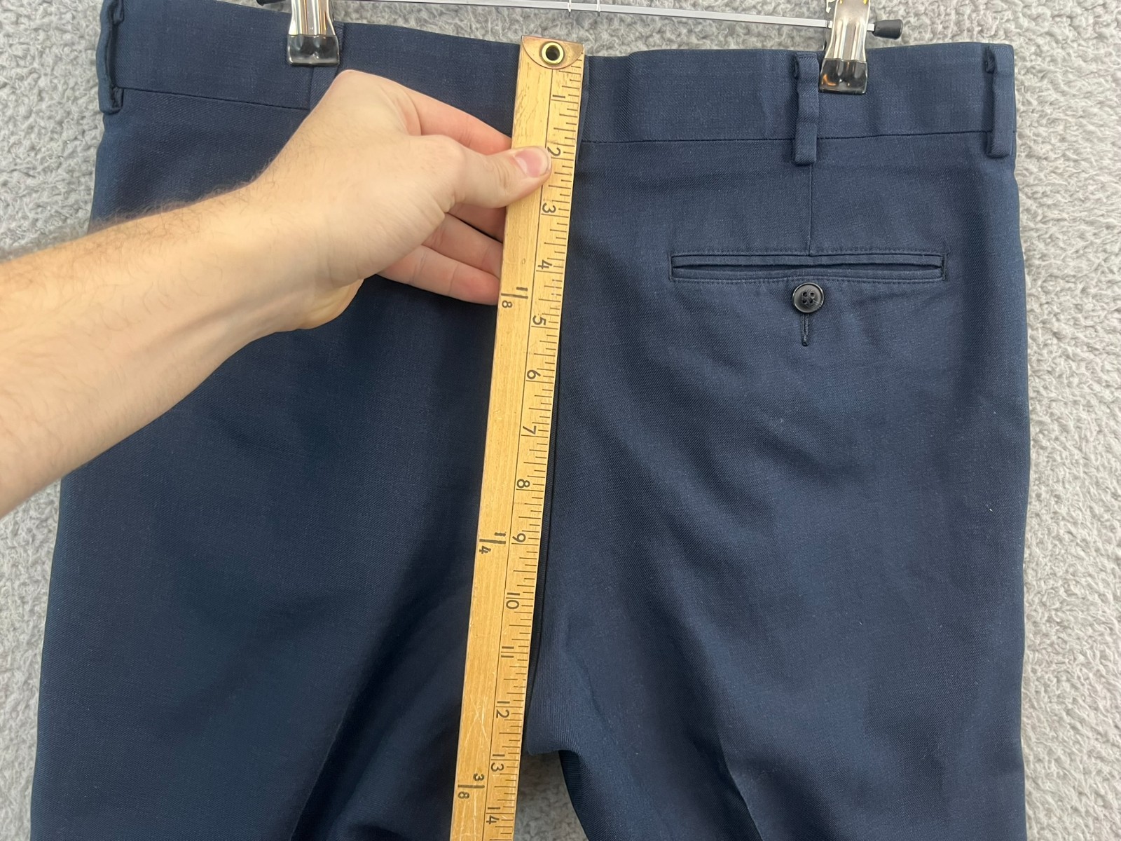 Vintage L.L. Bean Pants Men's 32W (Fits 32x30) Blue Wool Pleated Casual Preppy