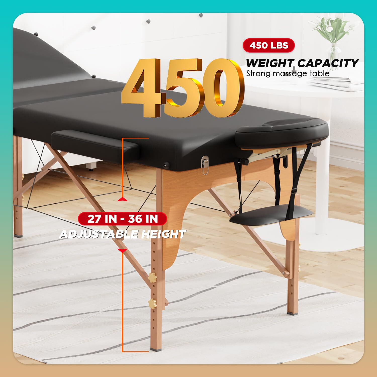 Massage Table Protable Massage Bed 28 in Wide Lash Bed Height Adjustable Bed