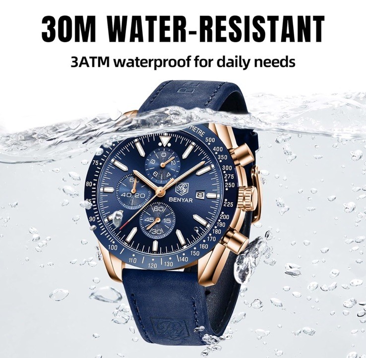 BENYAR - Stylish Wrist Watch for Men, Genuine Silicone Strap Watches. FREE SHIP