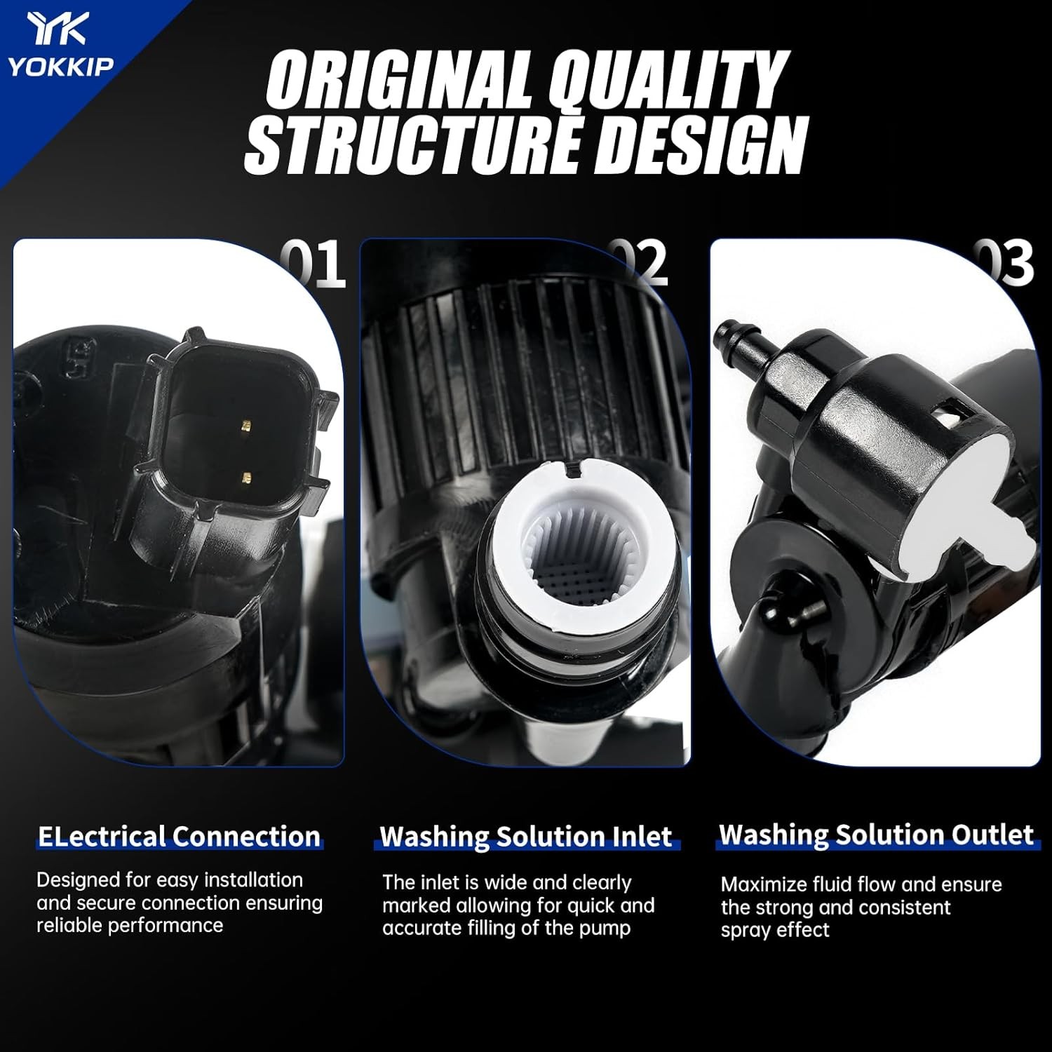 Windshield Washer Pump - Replacement for Ford Explorer, Edge, Fiesta, Flex, Mond