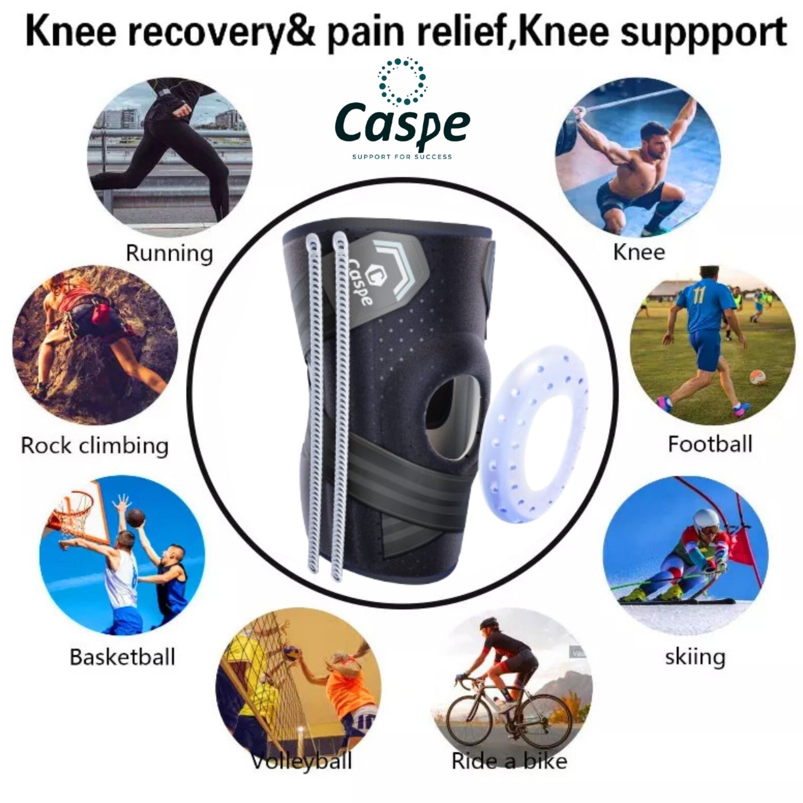 Knee Brace Adjustable Compression Support for Sport Joint Pain Arthritis Relief