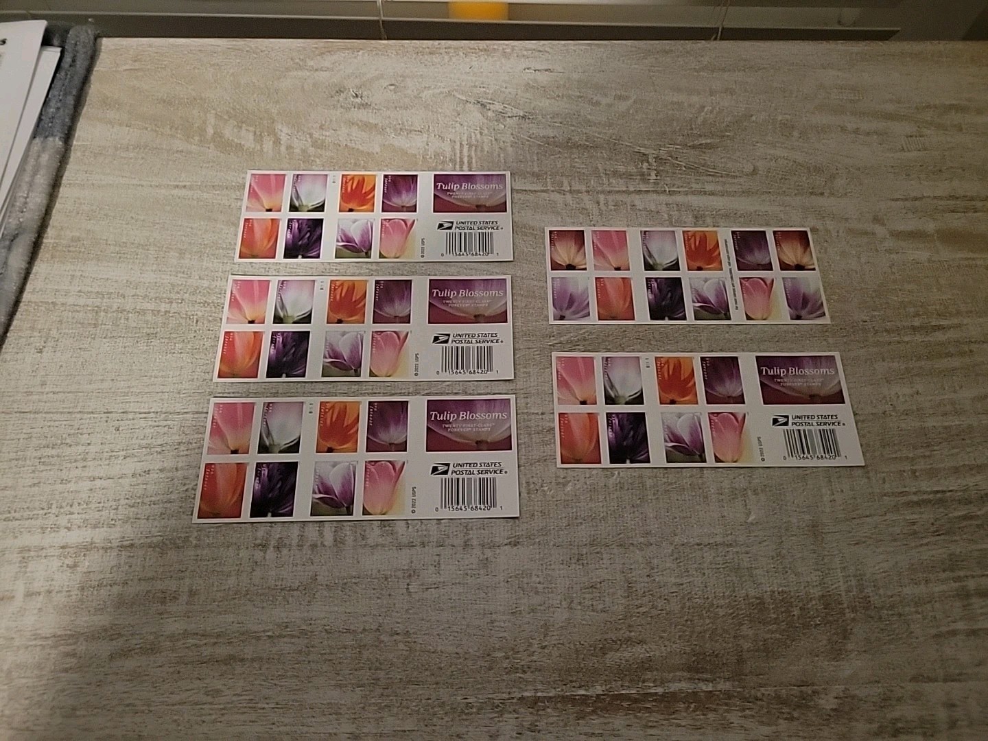 (5) Books of Tulip Design - 4ever S.T.A.M.P.S - 100 Pieces Total - Retail $ 78