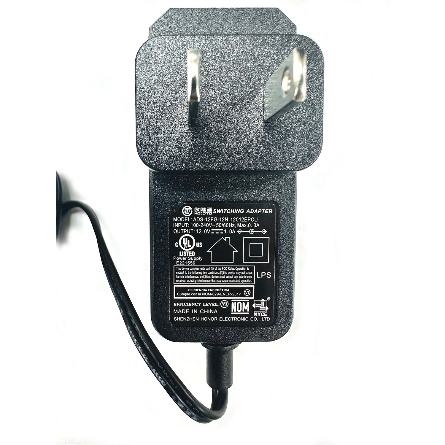 UL Listed 12V DC 1Amp 1A Power Supply Switch Adapter CCTV Security System Camera