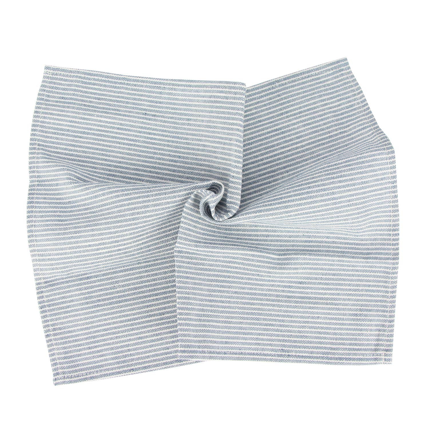 Narrow Striped Cotton Linen Blended Dinner Cloth Napkins - Set of 12 (40 x 30...