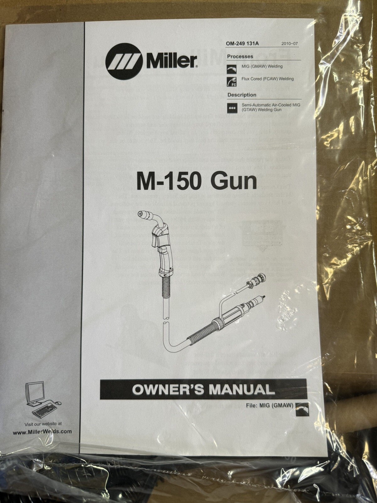 MILLERMATIC Welding Gun 249039 M15 150A 10 Ft Miller Gun For MM140 MM141 MM211