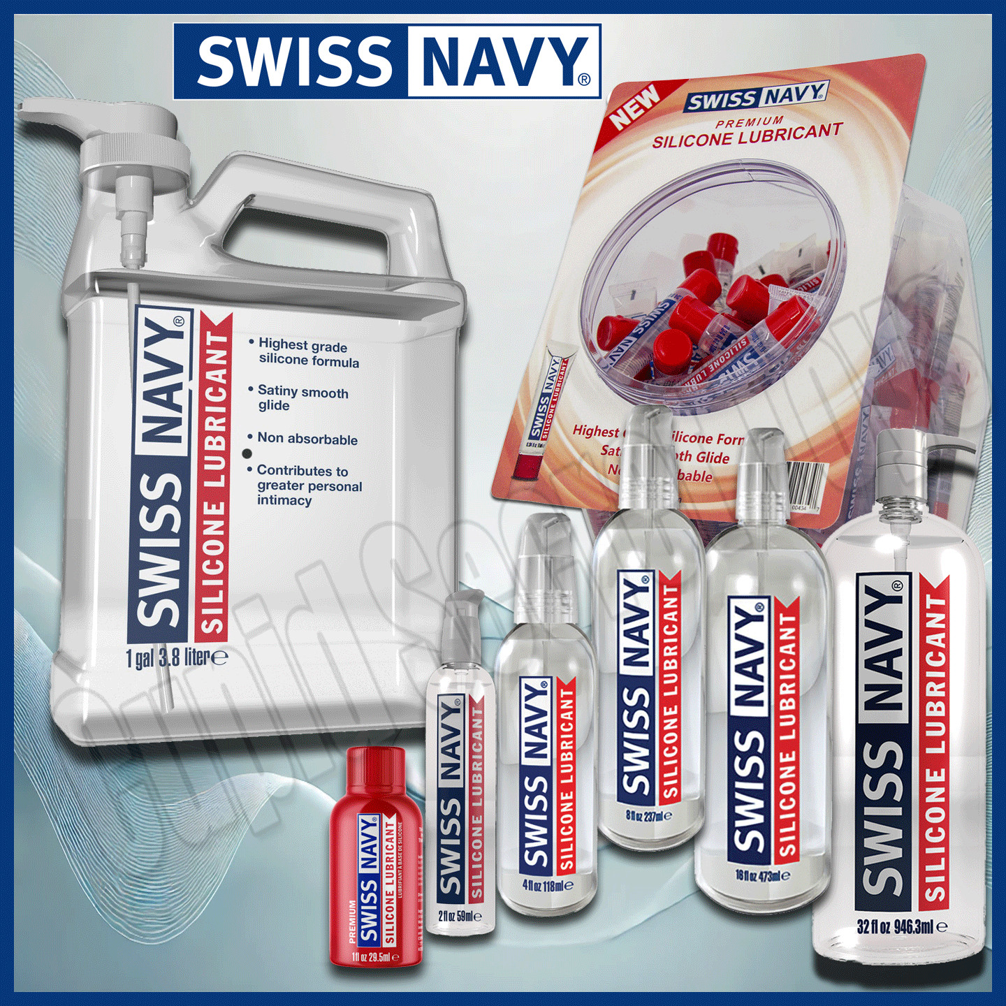 Swiss Navy Silicone-Based Lubricant Premium Personal Sex Glide Lube Long-Lasting