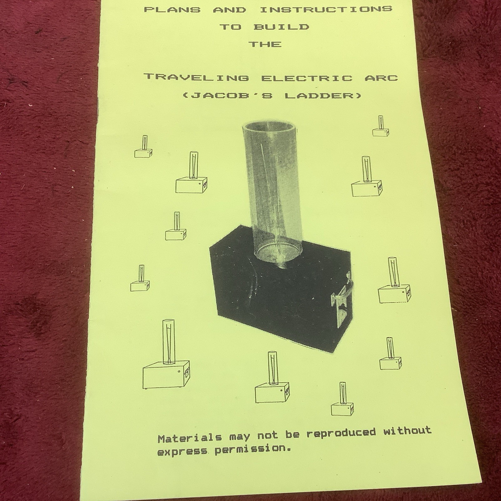 Jacob’s Ladder Climbing Arc Electric Generator Kit in Box Copper Parts