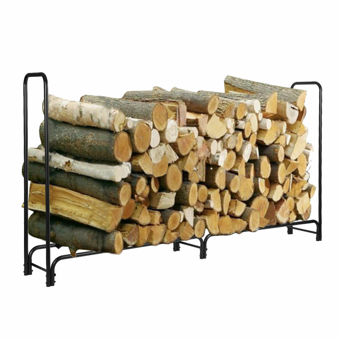 4/8ft Firewood Storage Log Rack with Waterproof Cover Heavy Duty Indoor Outdoor