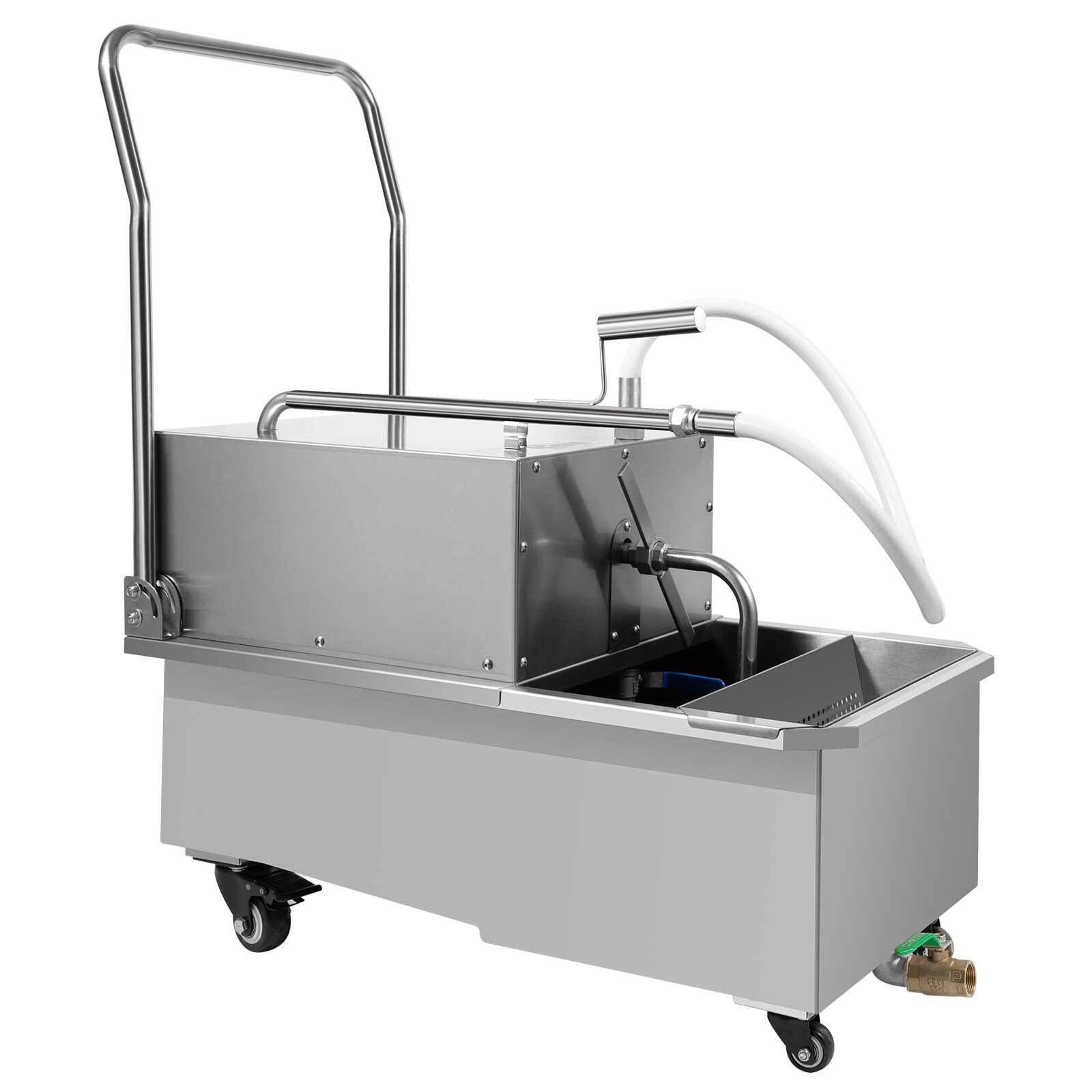 550W Mobile Deep Fryer Filter 55L Commercial Frying Oil Filter System Machine