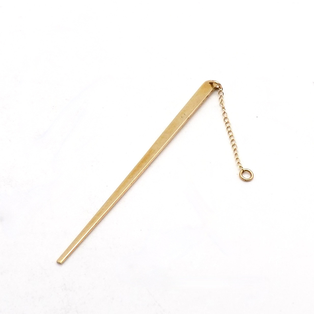 Solid 14k Yellow Gold Toothpick Charm Pendant Chatelaine Vintage 2in