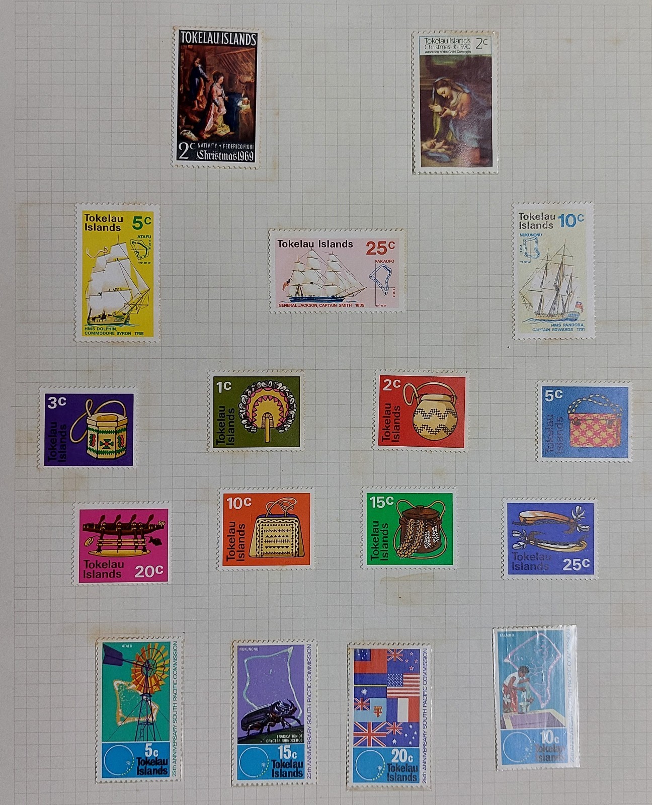 1960's Tokelau Island Collection of MLH Stamps on 5 Album Pages