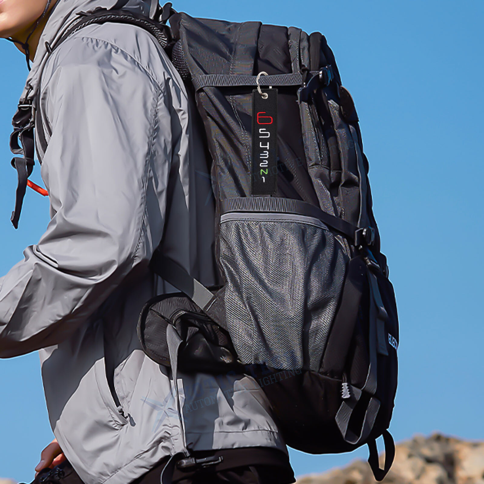 1PC Double Sided Embroidered Keychain Bike Motorcycle Key Ring Key Tag Belt Gift