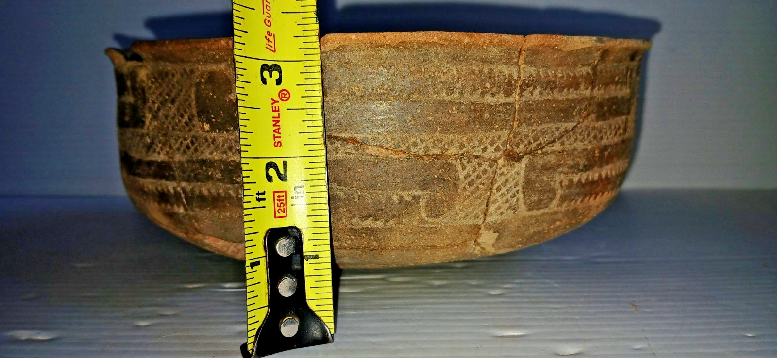 Pre-Columbian Native American Indian Mississippian Partial Pottery Bowl Artifact