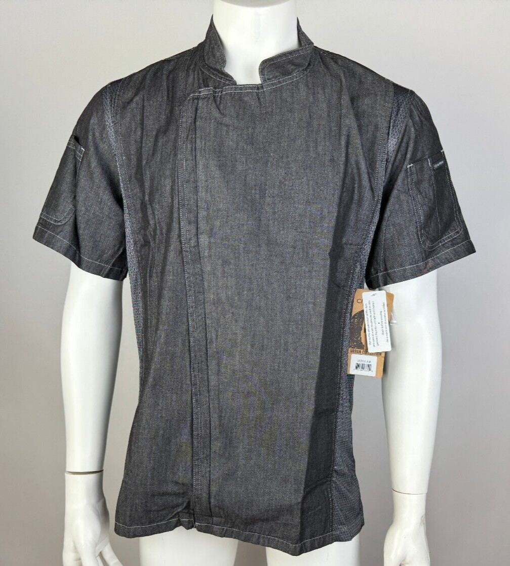 Chef Works Urban Delancey Chef Coat Mens M NWT Short Sleeve Stretch SEZ01