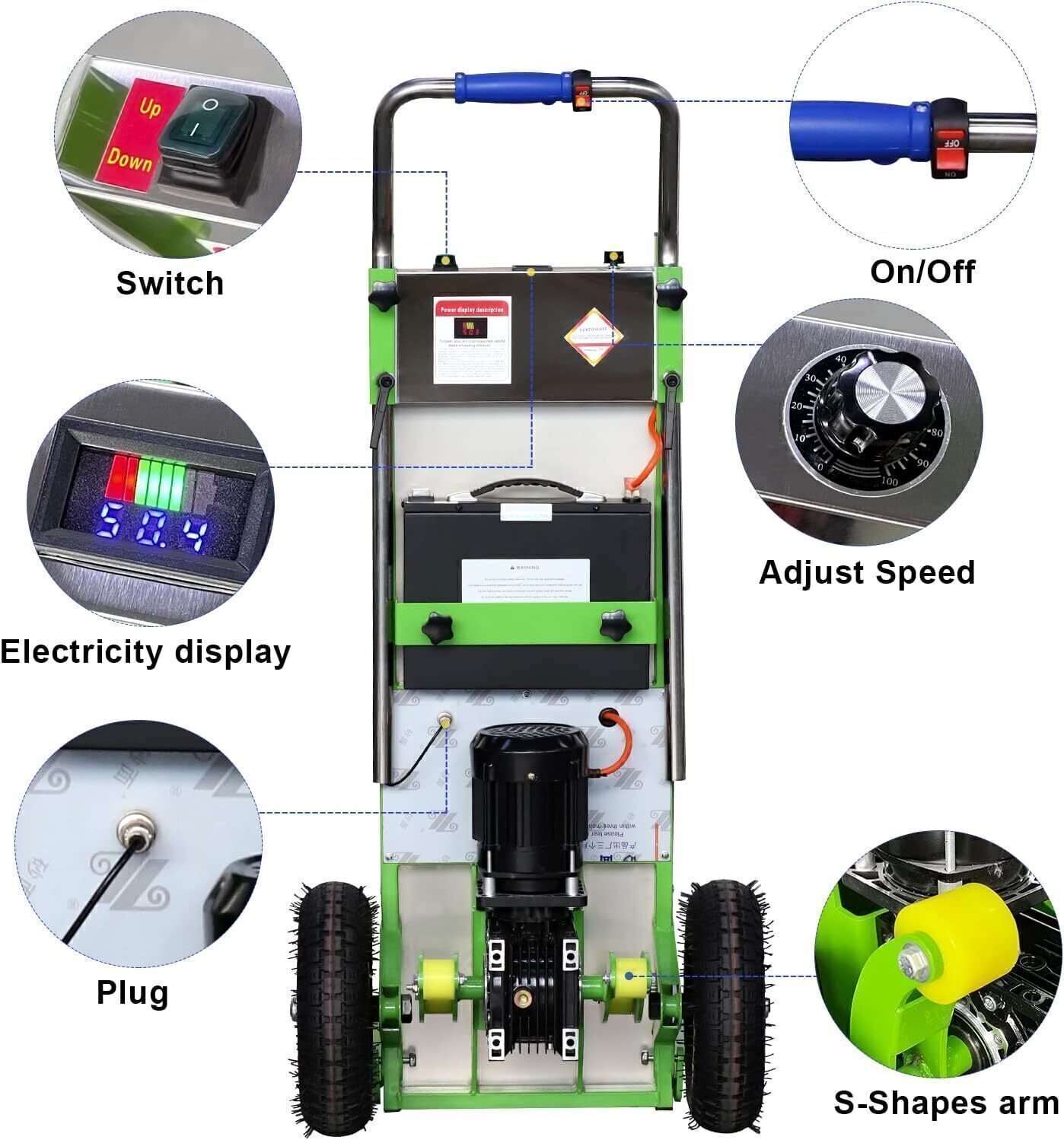 Electric Stair Climbing Hand Trucks Dolly Cart for Moving 880lb Max Capacity US