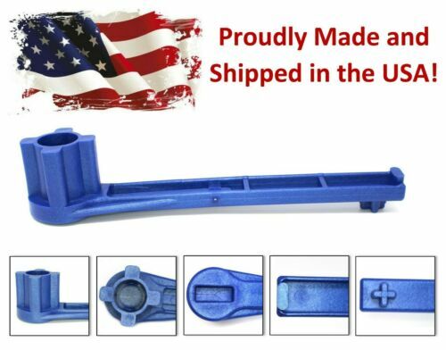 Blue 4-IN-1 Bung Drum Wrench 55-30-15 Gallon Water Barrel Nut Cap Plug