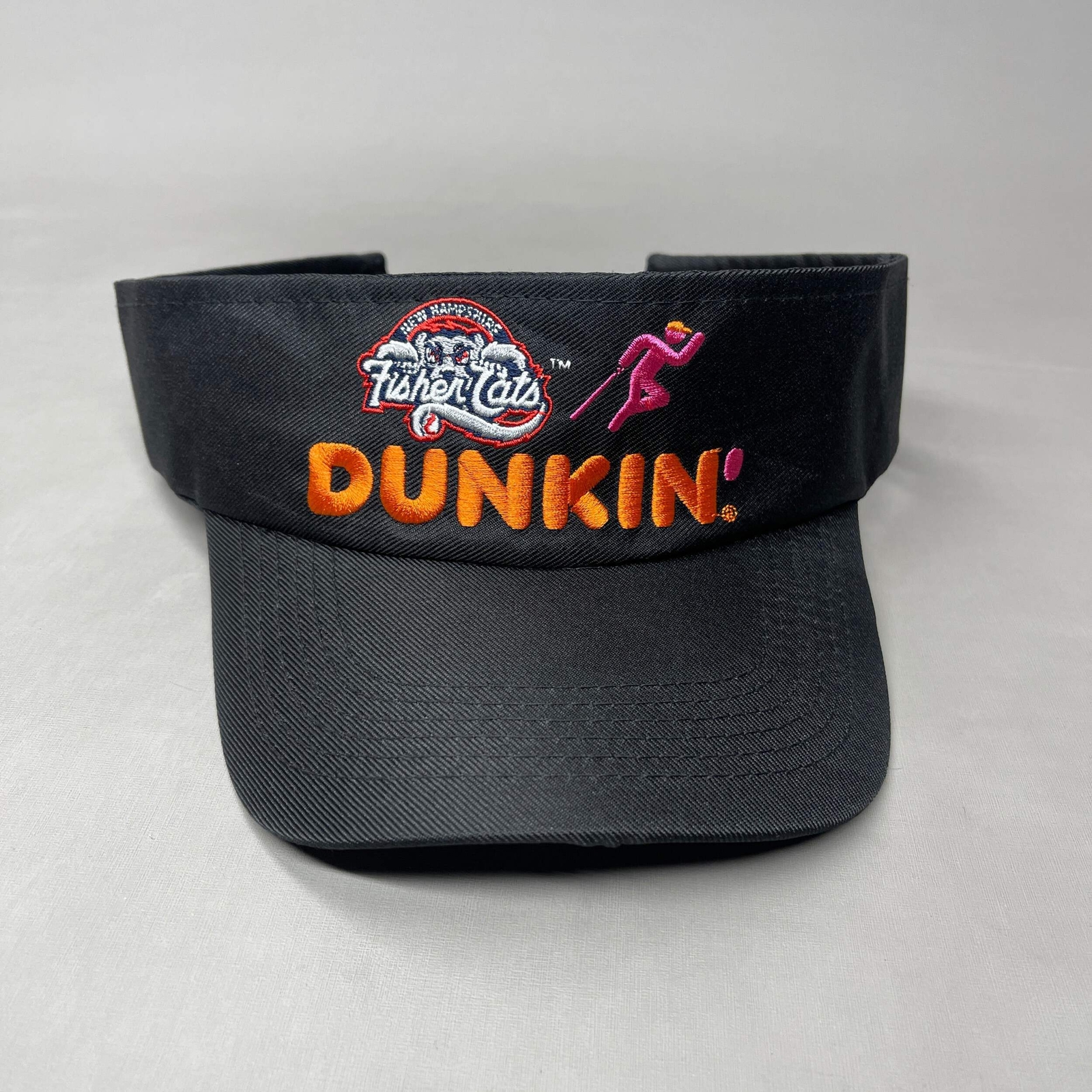 DUNKIN' DONUTS Visor Cap w/ New Hampshire FISHER CATS Logo Black (New)