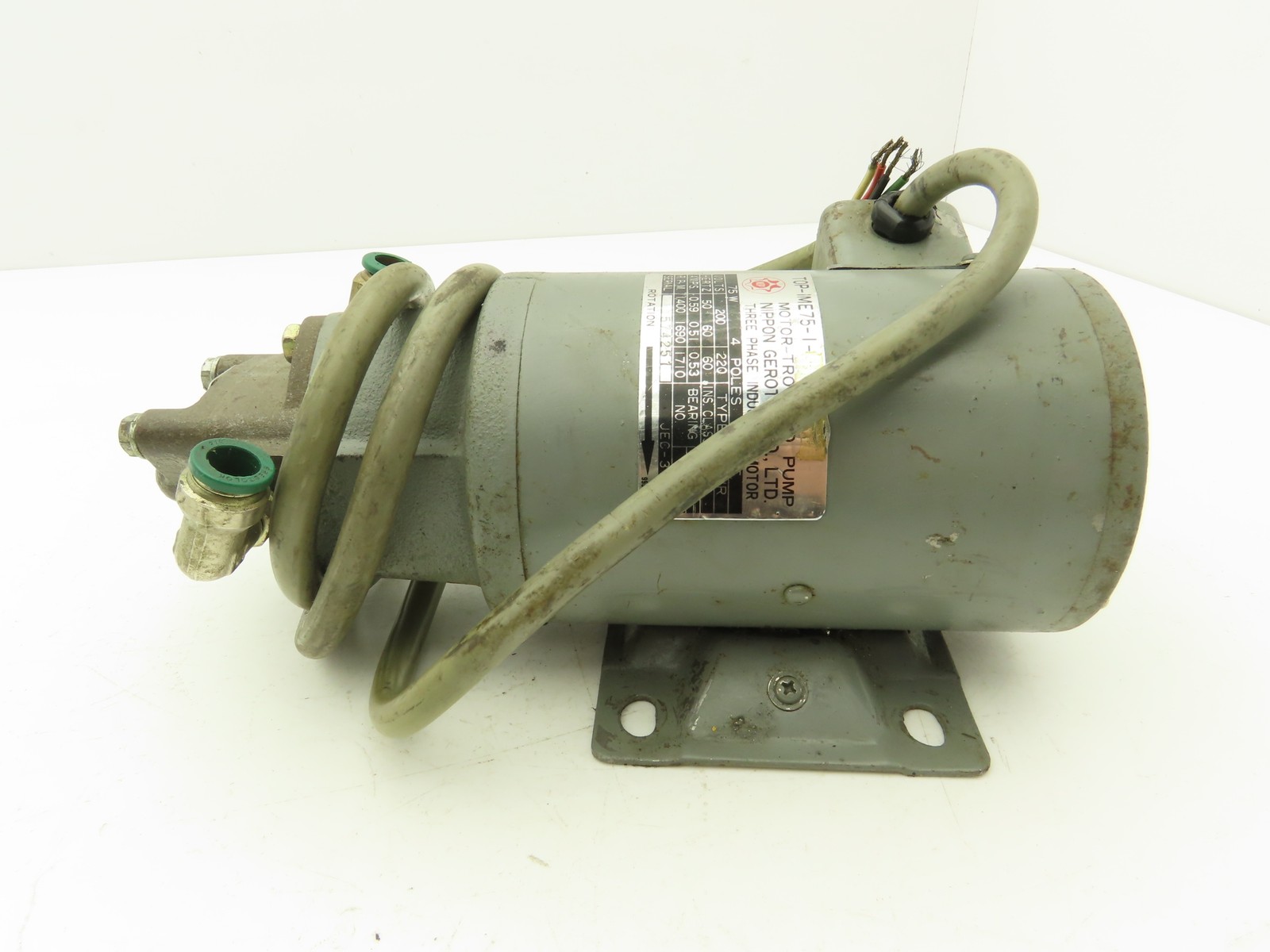 Nippon TOP-IME75-1 Trochoid Gerotor Hydraulic Pump Motor 4P 220V TOP-10-MA-VB