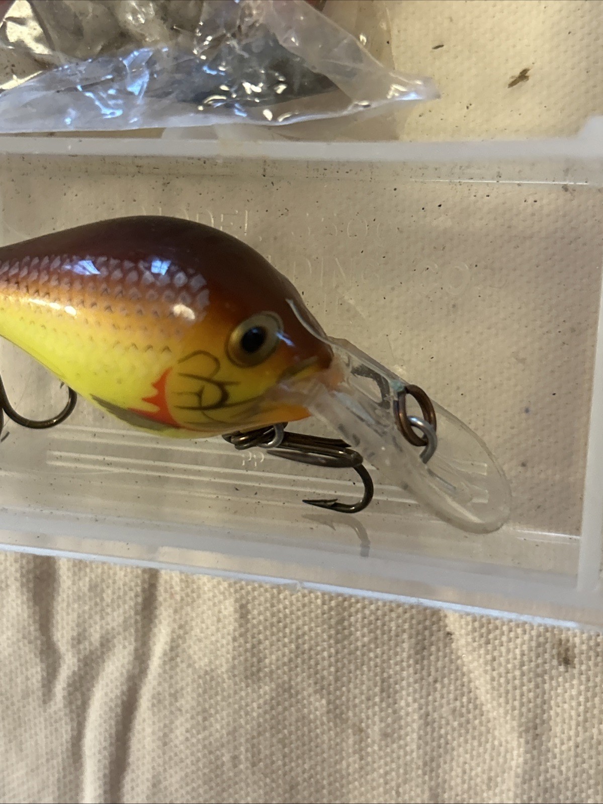 Plano Clear Tackle Box 3500 With Lures Weights Plastic Worms LOT Fishing Fish