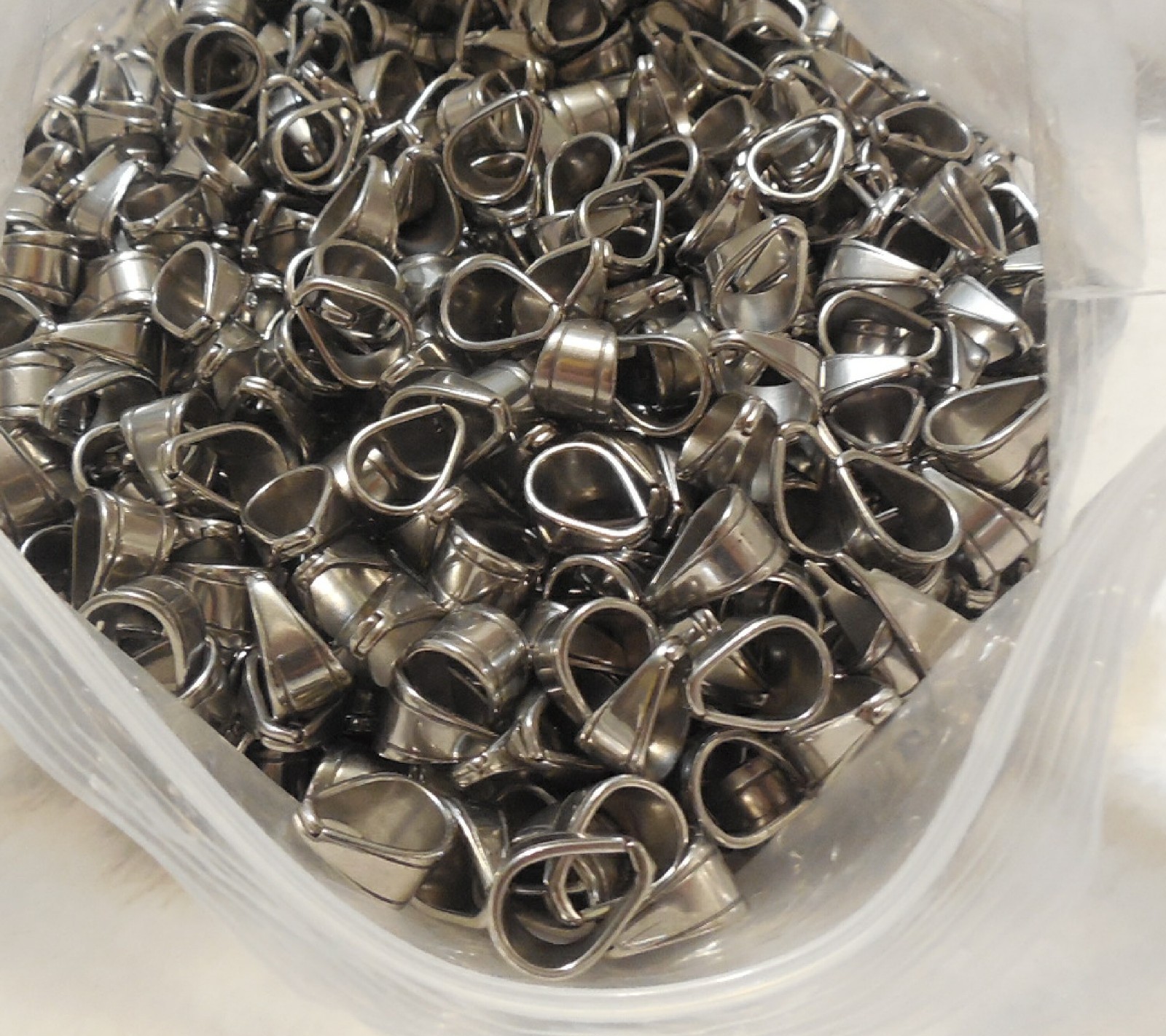 230 Pc Pinch Bail Jewelry Making Necklace Pendant Clasps Pinch Connectors Steel