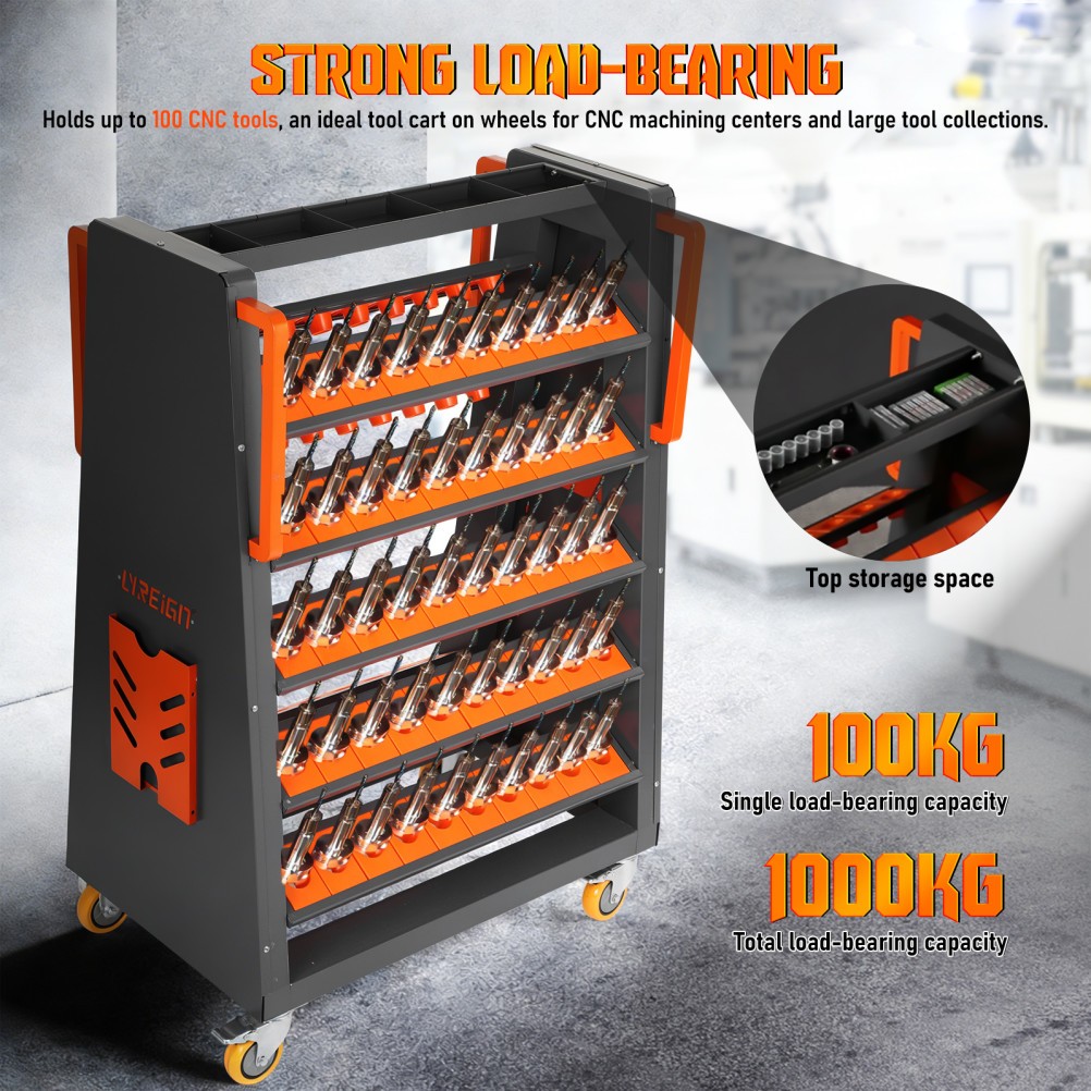 CNC Tool Storage Racks Movable can be Install CAT40-100CAP strong load-bearing
