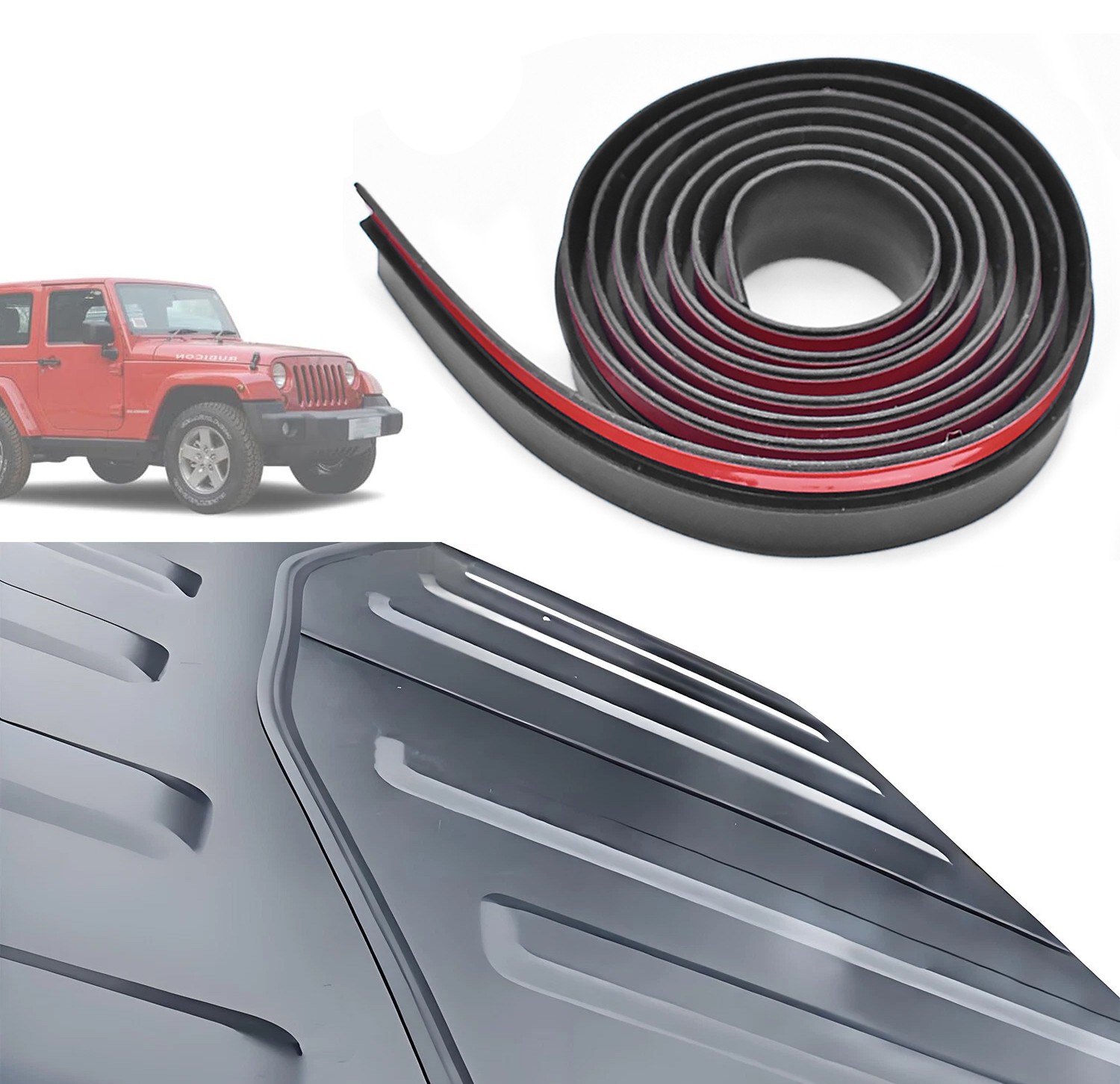 For Jeep Wrangler JL JLU 2007-25 Roof Seal Lid Gasket Seal Weather Strip Repalce
