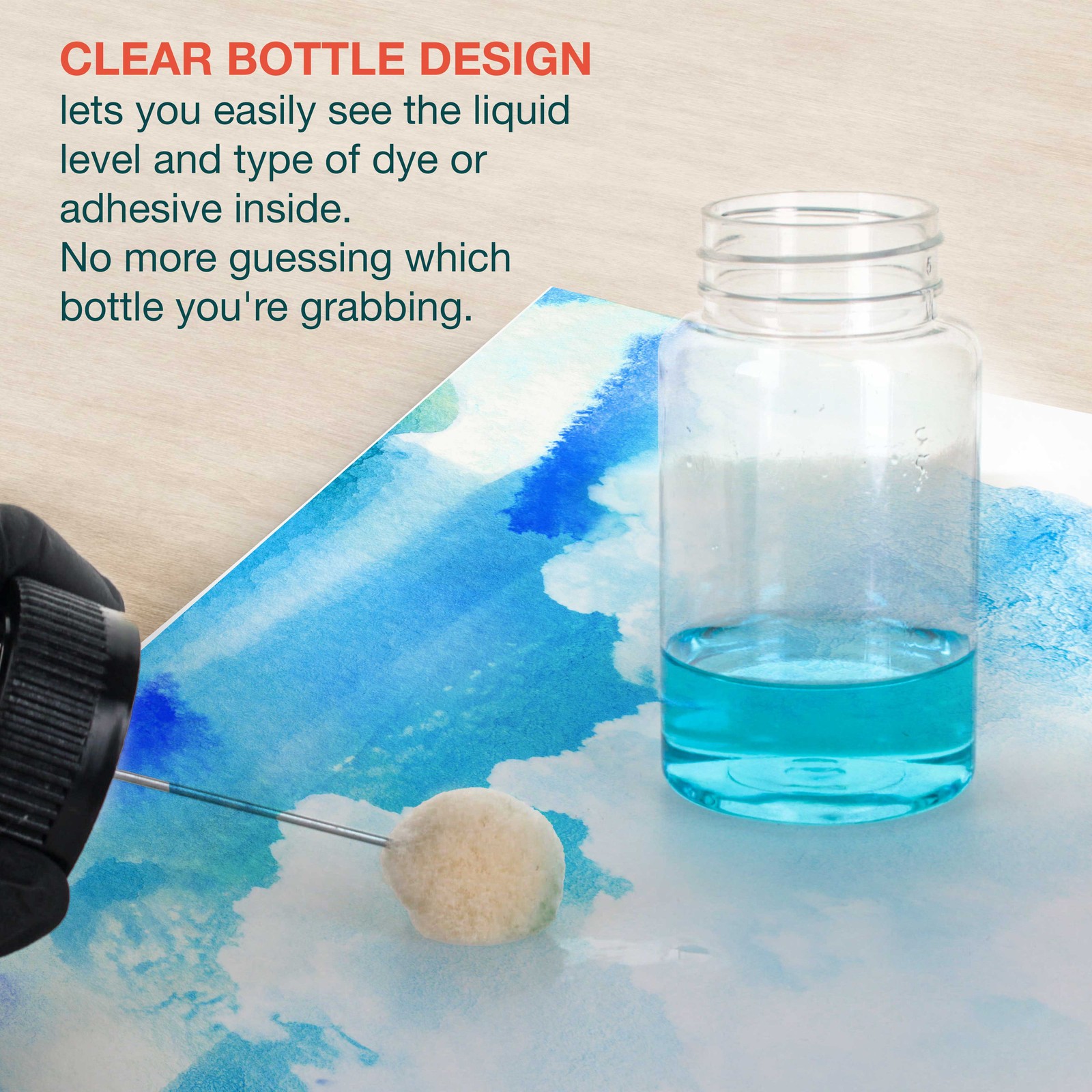 Wool Daubers with Clear Plastic Bottles, 12-Pack, 120ml Safety Lids Ball Brush