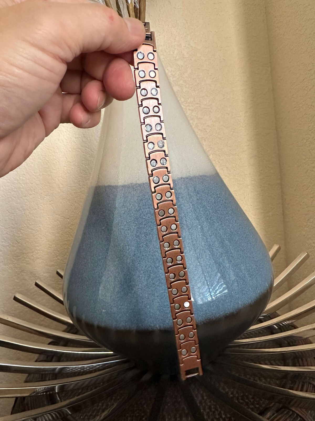 Turquoise Copper Magnetic Bracelet Men Balance Power Energy Joy Arthritis Pain X