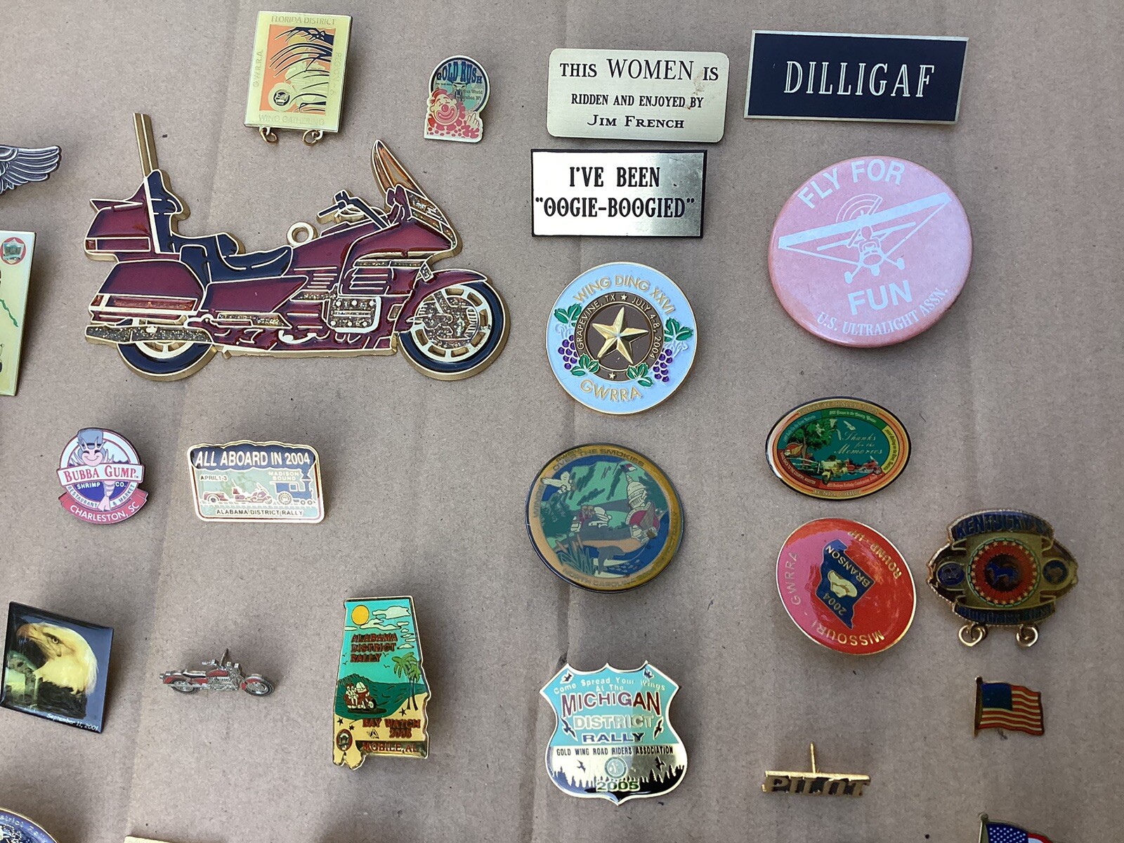 Lot of 59 Motorcycle Owners Vest Pins Benefit Rides And More