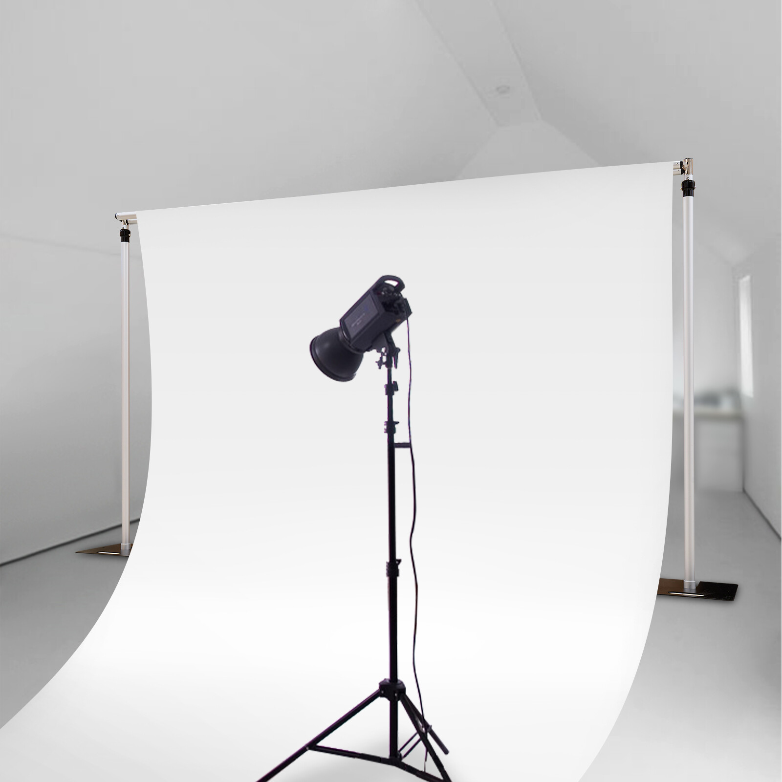 DOUBLE CROSS BAR ADJUSTABLE QUICK BACKDROP KIT 10 FT x 10 FT PIPE WITHOUT DRAPE