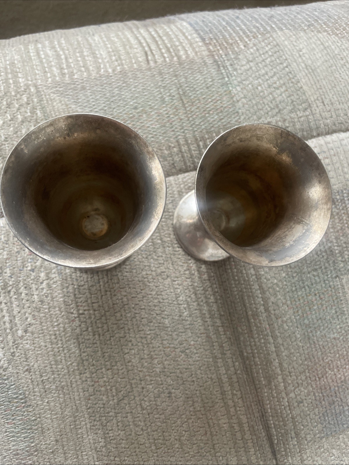 3 NJ Bridge League Club TOP SCORE Vintage Award Trophy Cups 2 GLN Silverplate 4”