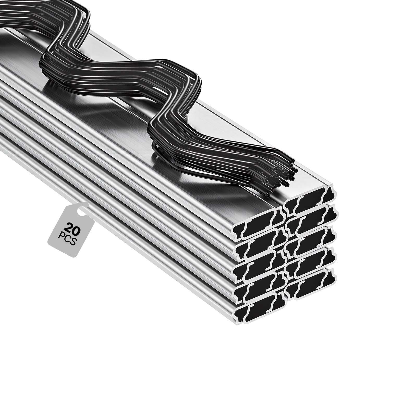 Uimoso Greenhouse Aluminum Lock Channel & Spring Wire Set, 20 Pieces, 6.56 ft