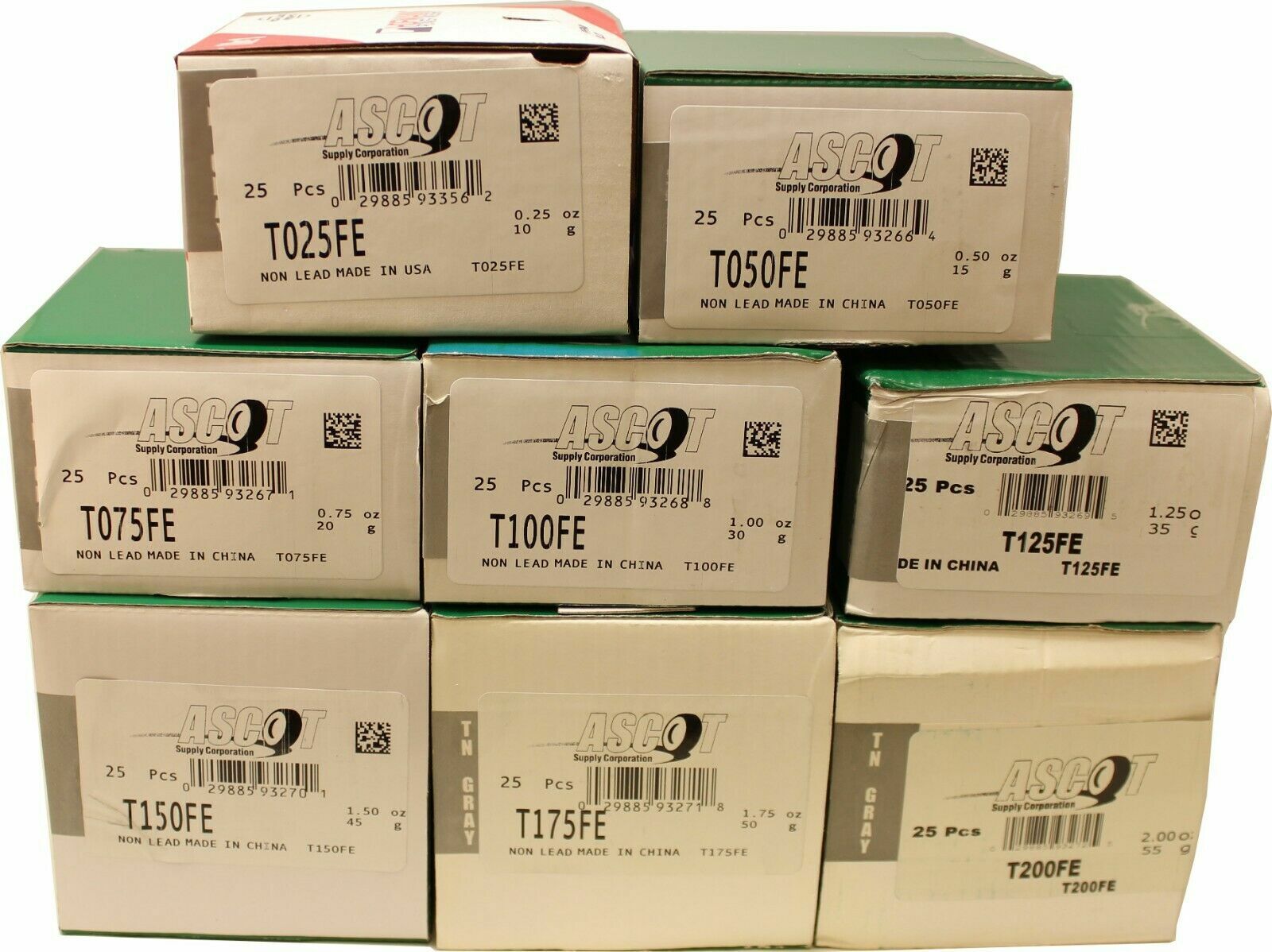 Perfect Equipment T Style Steel Wheel Weight Bundle 0.25 - 2.00 oz (8 Items)