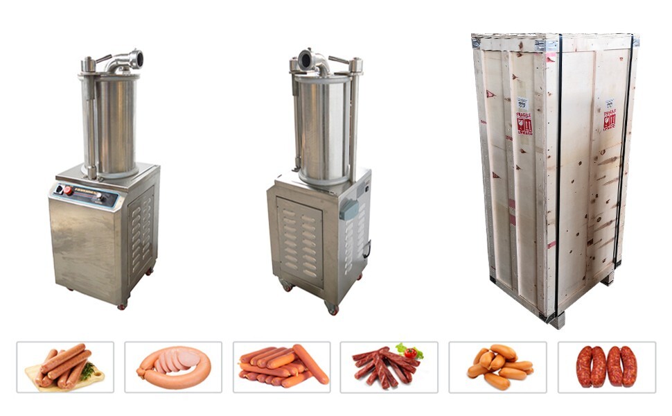 Hydraulic Sausage Stuffers 110V 26L Automatic Vertical Sausage Maker w/3 Stuffer